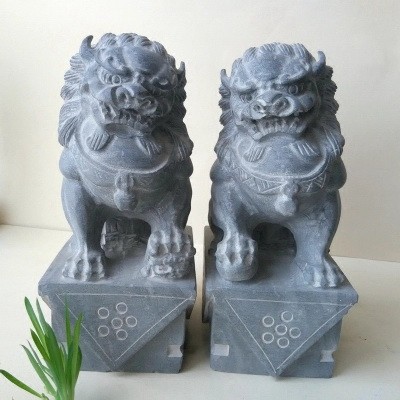 青石门狮摆件工程图